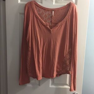 Free people- burnt orange long sleeve top!